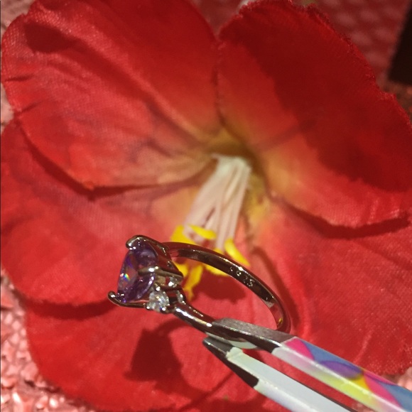 Sterling silver Purple Heart ring SOLD - Picture 5 of 5